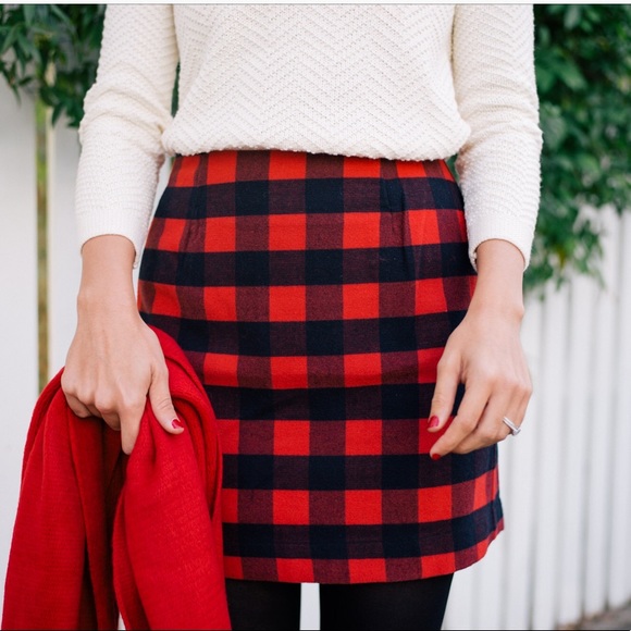 Red and black buffalo plaid skirt Clearance